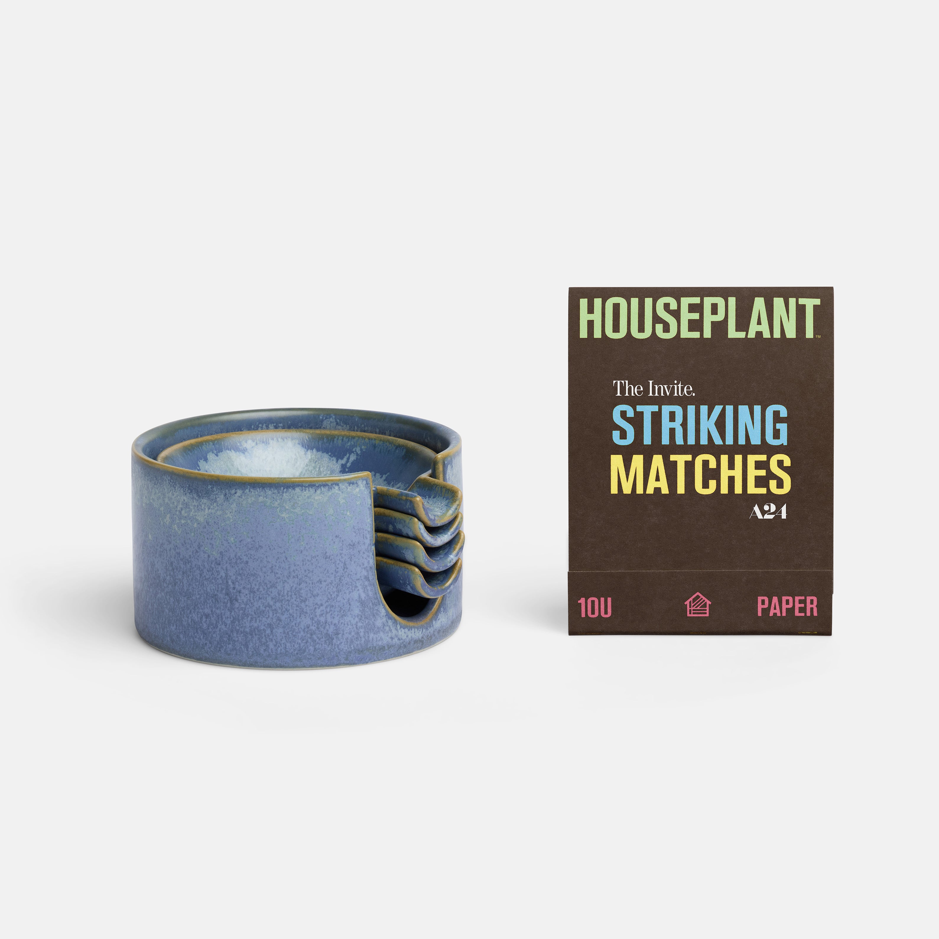 The Invite x Houseplant Stacking Ashtrays & Matchbook Set