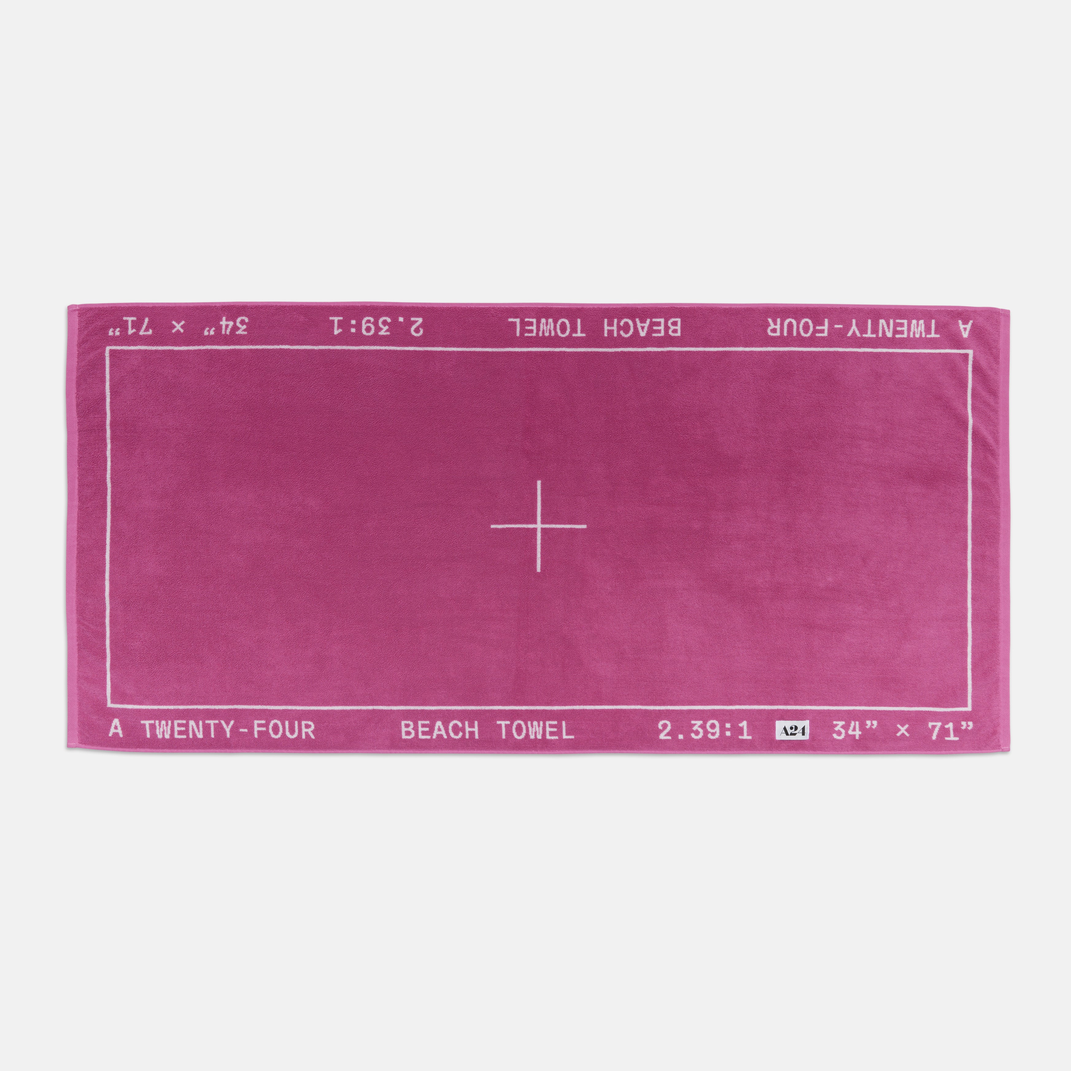 Pink Widescreen Beach Towel