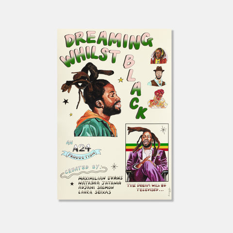 Dreaming Whilst Black Mini Poster by Kione Grandison