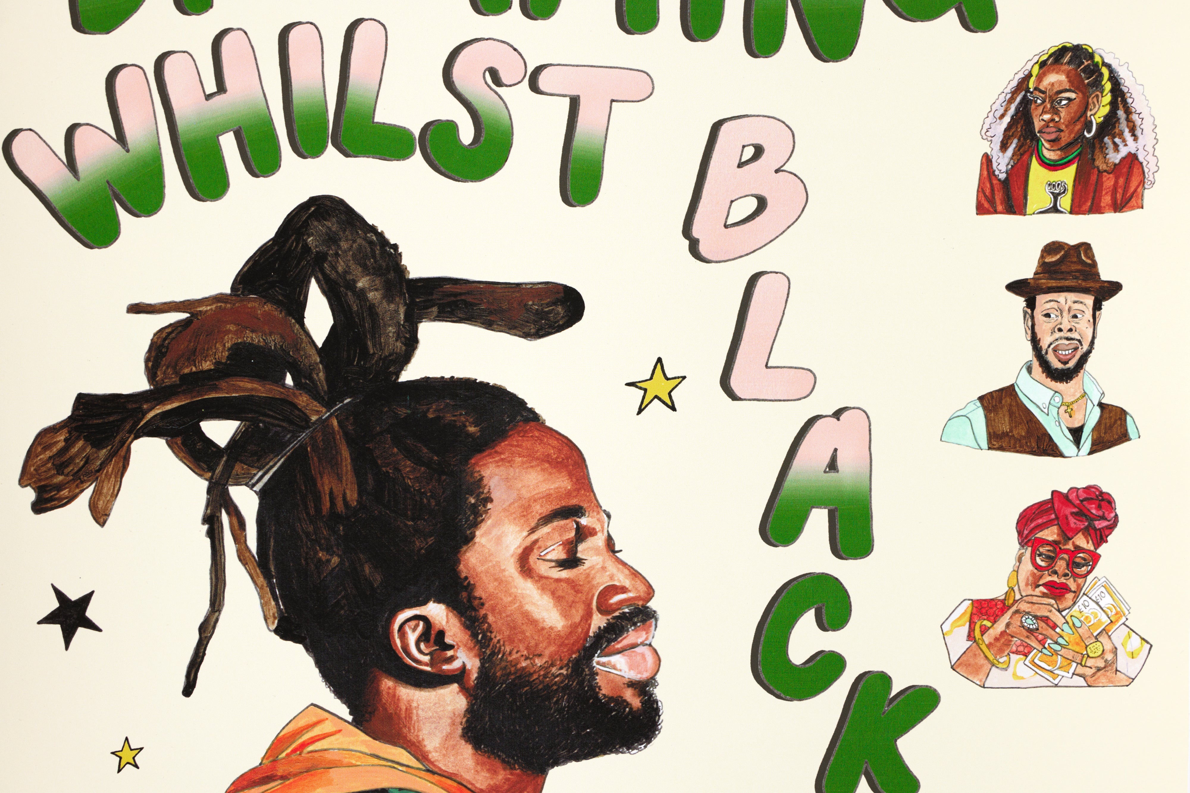 Dreaming Whilst Black Mini Poster by Kione Grandison