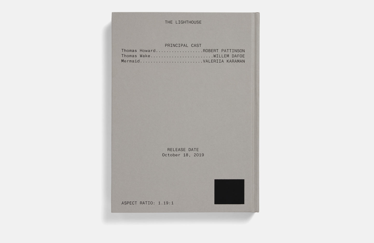 The Lighthouse Screenplay Book – A24 Shop