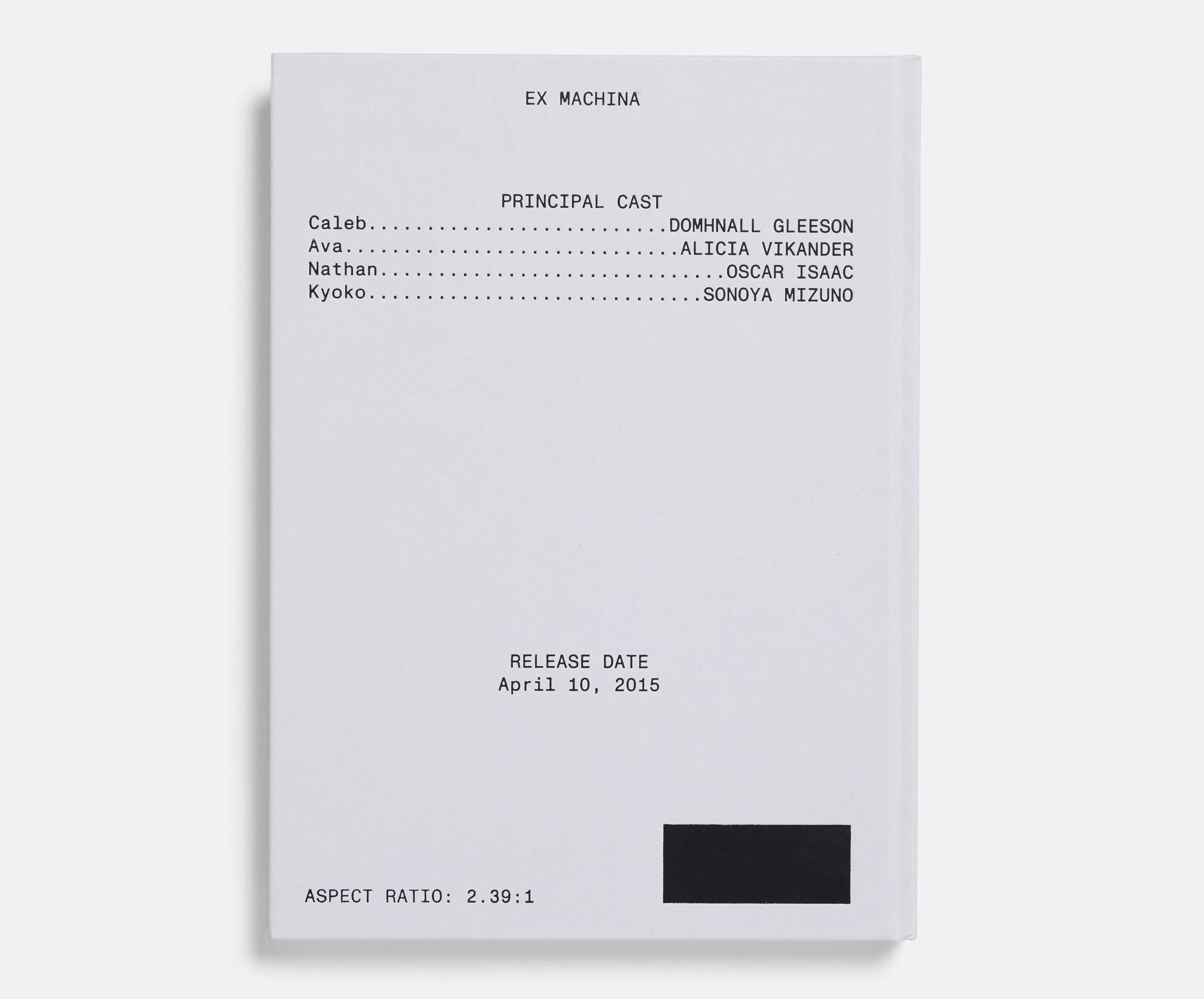 Ex Machina Screenplay Book