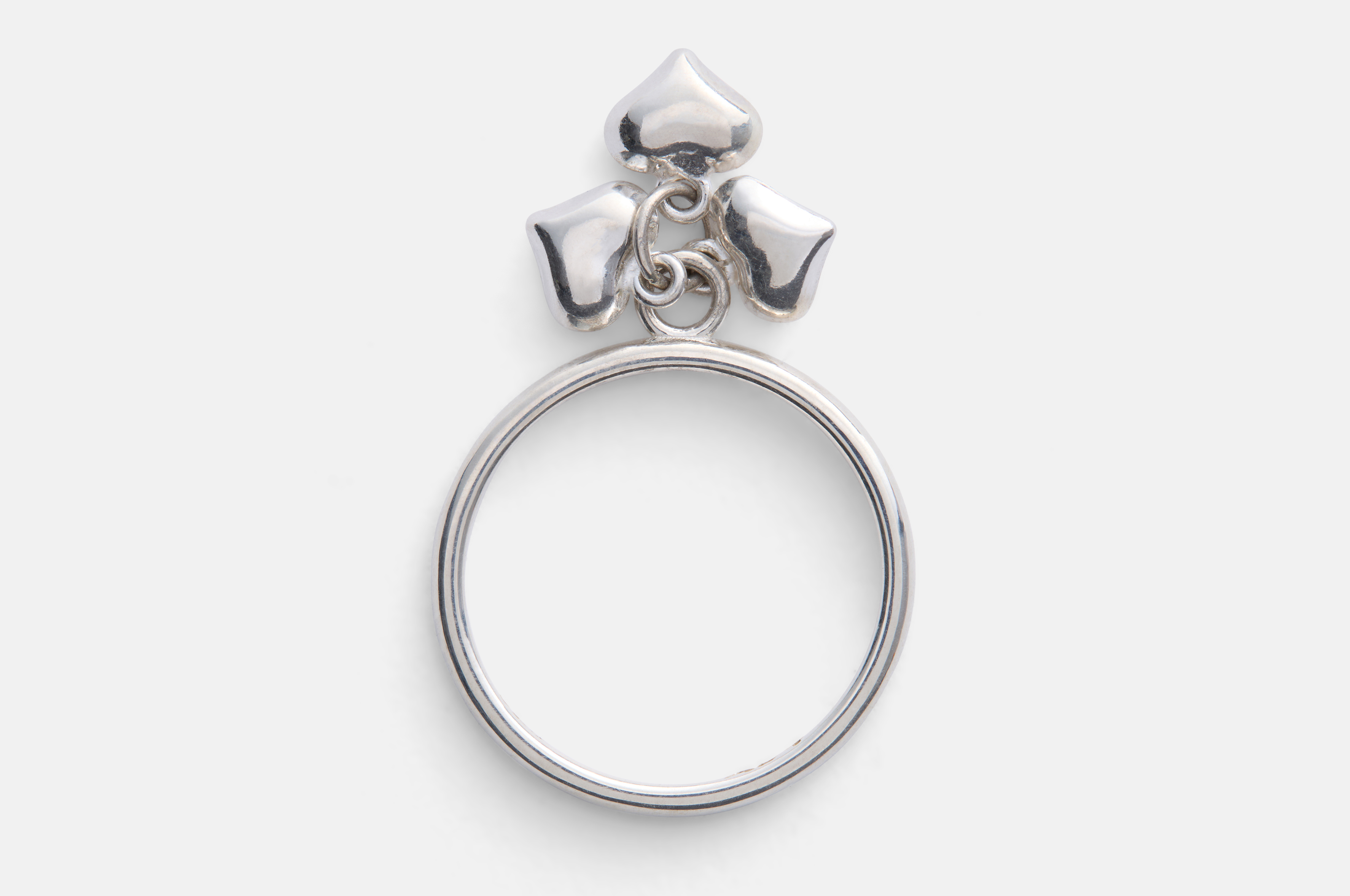Materialists Silver Hearts Charm Ring