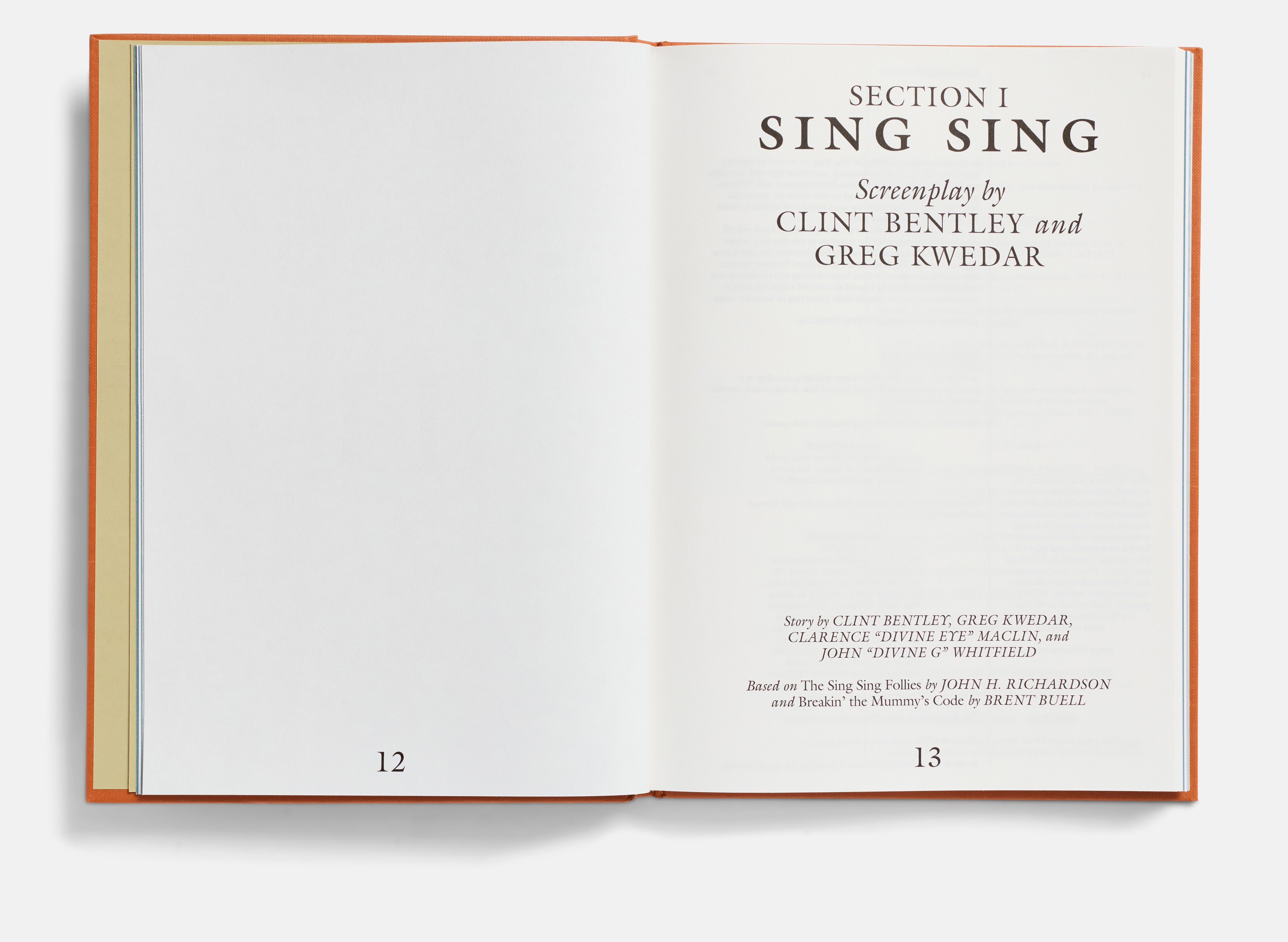 Sing Sing Screenplay Book