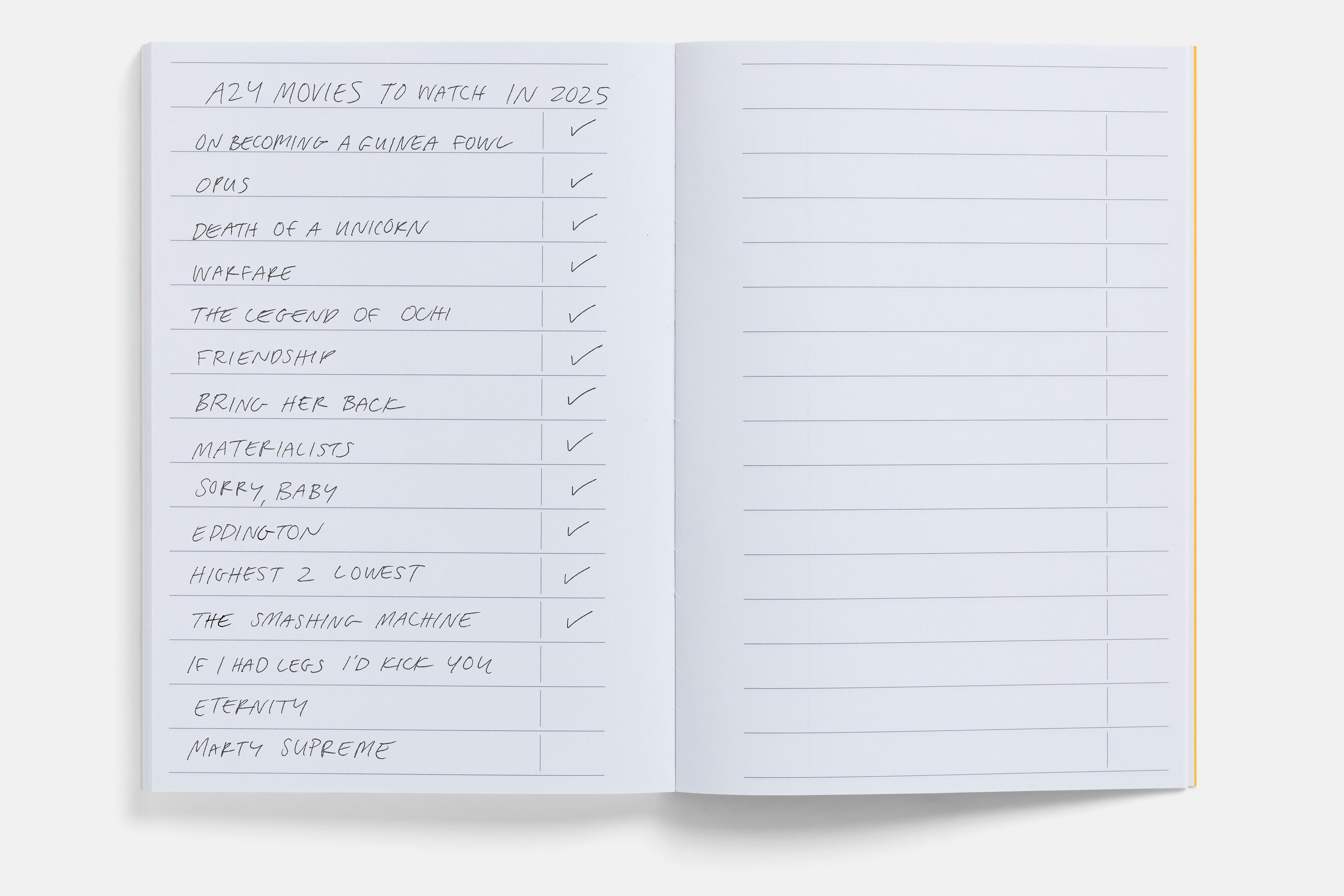 A24 Movie Log